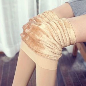 2 Fleece lined leggings- nude